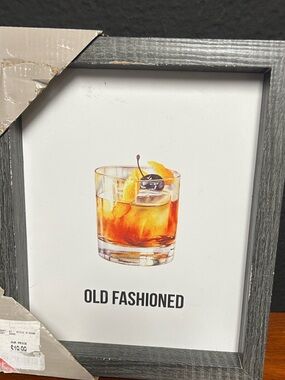 Old Fashioned Cocktail Framed‎ Print - Gray Frame